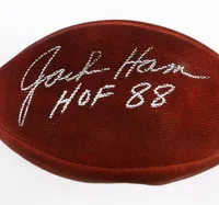 Jack Ham Ditka Okoye Mahomes Favre Roaf Hunt Clark Kelly signiert signatured Signaturer Auto Autogramm Kollektierfußballball