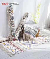 Bawełniane frędzle dywany dywany retro w stylu dywanów dywan modlitewna mata salon dywan sypialnia wystrój łóżka dywan alfombra 2108371875