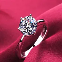 Nouveau r￩el 925 Anneau en argent sterling pour femmes Silver Wedding Engagement Bijoux Ring N61316X