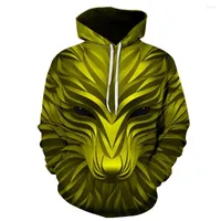 Heren Hoodies Golden Wolf 2023 Fashion Men/Women 3D Sweatshirts Print Double Hoody Hoody Hooded Tracksuits Tops