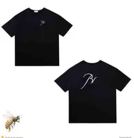2023 Hots Designer Rhudes Mens Firt Designer для мужчин женские рубашки модная футболка с буквами повседневная летние футболки с коротким рукавом