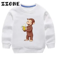 Felpa per bambini bambini curiosi curiosi george scimmia simpatici fumetti fumetti per bambini in cotone pullover tops ragazza abiti autunnali kyt52367