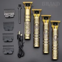 Hair Trimmer USB Vintage T9 0MM Carving Professional Hair Trimmer Beard For Man Electric Cordless Hair Cutting Machine Barber Clipper Lighter 230215