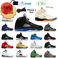 Sandals Race 2022 Blue 5s Basketball Shoes Sail Raging Bull Stealth Muslin Michigan Fire Red What The mens trainer