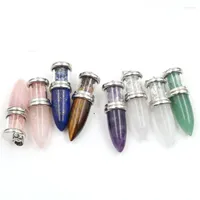 Pendant Necklaces YJXP Cone Shape Wishing Bottle Pendants Natural Gravel Chip Beads Reiki Healing Point Jewelry Fits