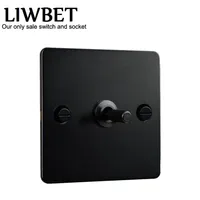 Zwarte kleur 1 bende 2-weg muurschakelaar en AC220-250V roestvrijstalen paneel lichtschakelaar met zwarte kleur toggle T200605203P