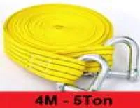 4M Heavy Duty 5 Ton Car Tow Cable Towing Pull Rope Strap Hooks Van Road Recovery7225051