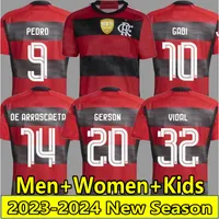 2023 2024 Vidal Flamengo Soccer Jerseys Fans Versi￳n del jugador David Luiz Diego E.Ribeiro Gabi 22 23 24 Camisas de f￺tbol Thiago Maia Pedro de Arrascaeta Menores Mujeres
