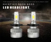 Other Lighting System 72W 8000LM COB LED Car Headlights Bulbs Fog Lamps H4 H7 H11 9004 9007 6500K White 2PCS7008403