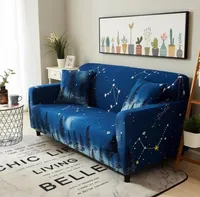 كرسي الأغطية Syrry Sky Galaxy Print Sofa Cover Night Forest Word Wrap Stlististant Singledoublethreefourseat slipcov4180434