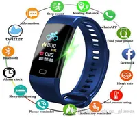 100pcs y5 Smart Watch Blood Oxygen Freq￼￪ncia card￭aca Monitore rastreador de fitness smartwatch smart impermeabilizada pulseira inteligente para iphone8126315