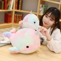 Dolphin Rainbow Narwhal Plux Toy Doll Whale Whale Pollow Dolding Gift 28 cm LT0010