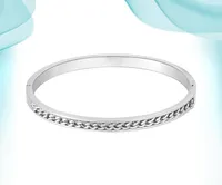 Buckle Chain Stainless Steel Bangle Fashion Simple Style Glossy Shining Bangles Hand Accessories Making Supplies Comfortable Weari4573237