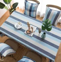Tkanina lniana bawełniana niebieska niebieska plamka śródziemnomorska w stylu śródziemnomorskim prostokątna okładka stołowa na przyjęcie weselne posiłki Man7227536