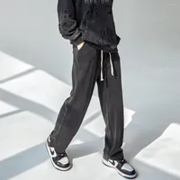 Мужские брюки Мужские черные винтажные бегают свободные хлопковые спортивные штаны Harajuku панк повседневные длинные брюки широкие ноги мужская одежда