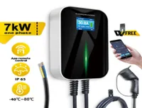 EVSE Wallbox EV CAR Charger Электромобиль станция зарядки 72 кВт с кабелем типа 2 32A 1 Фазовое приложение Wi -Fi Control IEC 6219621226888