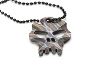 Titanium TC4 Skull EDC Flame Pattern Key chain Fashion Necklace Matches Clothes Pendant Lanyard Ornaments Bead1643120