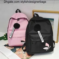 학교 가방 학생을위한 배낭 캔버스 검은 학교 가방 여아 숄더 여행 가방 패션 패션 kawaii 여자를위한 작은 배낭 저렴한 0216V23