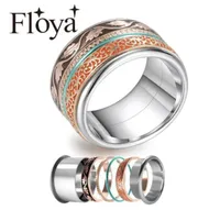 Cremo boho anéis para mulheres spinner vintage de aço inoxidável anel empilhável anel rosa de ouro rosa intercambiável aliança de casamento ringen set11831732