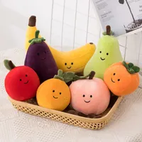 Creative Fruit Party Doll Banana Plush Dolls Toys Peach Aubergine Pear Pillow Children's Gift D96