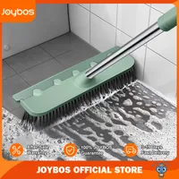 Mops JOYBOS Floor Scrub Brush 2 In 1 Garage Bathroom Wiper Stiff Bristle Window Squeegee Magic Broom Pool Mop Tub Tile Cleaner Brush 230216