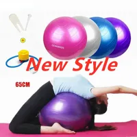 Bola de ioga de 65cm Bolas de fitness esportes Bola Bola Pilates Gym Sport Fitball com bomba Exerc￭cio Pilates Workout Massage Ball New FY8051
