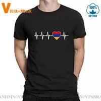 Men's T Shirts Fashion I Love Armenia Country Flag Shirt Men Humor Tee Short Sleeve O-neck T-shirt Armenian Heartbeat Pride Tops