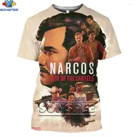 Erkek Tişörtleri Sonspee Narcos Pablo Escobar Star 3D Erkekler T-Shirt Yaz Eğlencesi Gündelik Moda Sokak O yaka Kısa Kollu Harajuku Tops