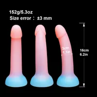 Sexy Skirt Huge Luminous Dildo Lesbian Anal Sex Toys Butt Plug For Women Couples Silicone Glowing Penis Suction Cup Adult Erotic