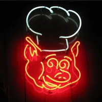 17 14 Zoll Cartoon Chef Glas LED LED NEON SCHLECHT DIY FLECH SELLE LICHT INDOOR OUTDOOR-Dekoration RGB-Spannung 110V-240V249U