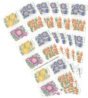 2022 Flora da montanha Flores selvagens Jardim dos EUA First Class 5 Livros de 20 naturas Valentim Celebra￧￣o Anniversary Love Party 100 Stamp