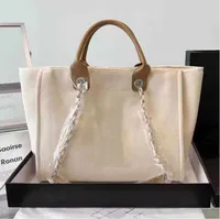 Nya designerväskor handväskor Tote Bag Channel Chain Bags Beach Women Luxury Fashion Pricking Purse Shoulder Stor kapacitet Canvas Shopping Bag