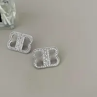 Luxurys Pendientes de tachuelas de la marca Diseñador de mujeres Gold Silver Diamond Joya Letter Fashion Letter B Hoop Dangle Earings Rings 2302171bf