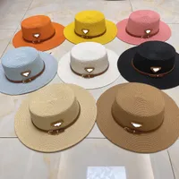 Novo chapéu de palha feminino Classic Flat Hat Haust Alta Qualidade Masculina e Mulher Feminino Visor Sun