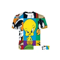 Herren T-Shirts Mode Cartoon Looney Tunes T-Shirts M￤nner Damenkleidung 3d Print Frauen Harajuku Streetwear Tops el054 Drop del dhwfj