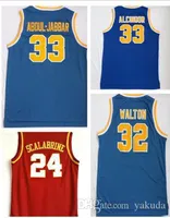 캘리포니아 대학 24 스칼라 브린 32 Walton 33 Aboul.jabbar 33 Alcindor Basketball Jersys Shirts Tops, 트레이너 농구는 평범하고 Si