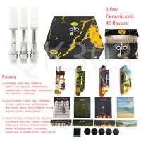 GLO Carts 2023 New Packaging Ceramic Vape Cartridges Empty 1ML Thick Oil Vaporizer Carts E Cigarette 510 Thread for Disposable Vapes Pen Ship from USA