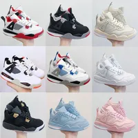 2023 شراء 4S Kids Basketball Shoes للبيع Chicago Black Red 4 Infant Boy Girl Sneaker Toddlers Fashion Baby Trainers Children Athletic Outdoor Eur 26-35