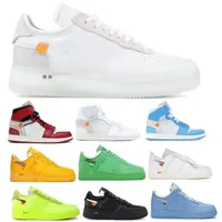 Airforce 1 Low Off Off Running Shoes Mens Womens Jumpman 1S One High Top Sneakers Brooklyn UNC MCA Chicago The Ten 2023 야외 트레이너