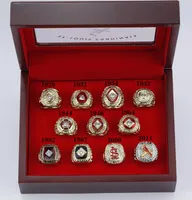 11pcs SLC Baseball World Series Team Championship Ring Set With Wooden Display Box Souvenir Men Fan Gift Drop Shipping Wholesale 2022 2023