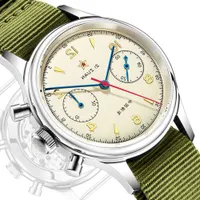 Relógio de pulso Fashion 38mm Seagull 1963 Men Chronograph Watches Sapphire Mechanical ST1901 Movimento Piloto Militar Milot Menseneck Watch 40mm