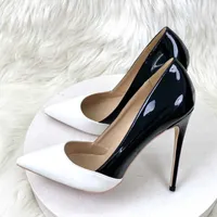 Chaussures habillées Blanc noir Toe pointu 12cm 10cm 8cm High Heels Office Concis Concis Daily Wear Leisure Taille 33-45 Femmes Pumps QP193 Roviciya L230216