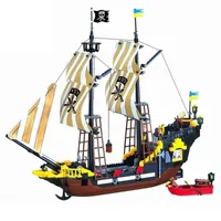Blocs Blocy Blocage Grand Pirate Ship Boat Black Pearl Silent Maria Adventure Caribbean Sea Educational Bricks Toy Boy Gift 230216