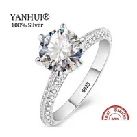 Wedding Rings Yanhui Luxury 2Ct Moissanite Engagement For Bride 100 Real 925 Sterling Sier Women Fine Jewelry Rx279 Drop Delivery Rin Dhmru