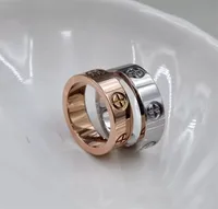 4 mm 5 mm 6 mm Titanium Steel Silver Love Ring Anillos para hombres y mujeres Regalo de joyería de diseño de lujo de oro rosa