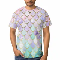 Men&#039;s T-Shirts Unisex Short Sleeve T Shirt Printed Mermaid Streetwear Tops Casual Round Neck T-Shirts L230217