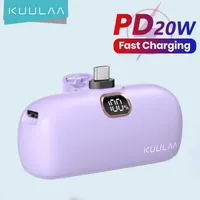 携帯電話のパワーバンクKuulaa Mini Power Bank 5000MAH PowerBank QC PD高速充電iPhone 14 13 12 Batterie Externeポータブル充電器MI J230217