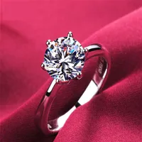 Nouveau r￩el 925 Anneau en argent sterling pour femmes Silver Wedding Engagement Bijoux Ring N61220Q