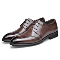 Обувь Oxfords для мужчин Brown Black Business Lace-Up Office Office Brogue Those Shoes Zapatos de Vestir Hombre D2A15
