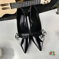 Luxus High Heel Women Leder -Kleiderschuhe Designer Schwarz Stiletto Heel Schuhe Frauen Hochzeitsfeierschuhe Ferse 10 5 cm mit Box342d